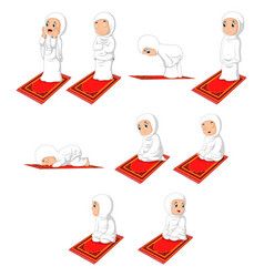 238x250 Muslim Girl Sholat Pray Movement Vector Colored Free Vector