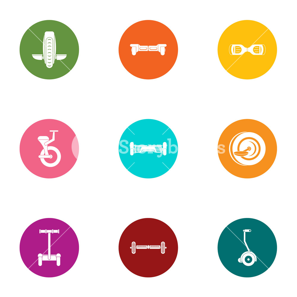 1000x1000 Urban Movement Icons Set Flat Set Of Urban Movement Vector