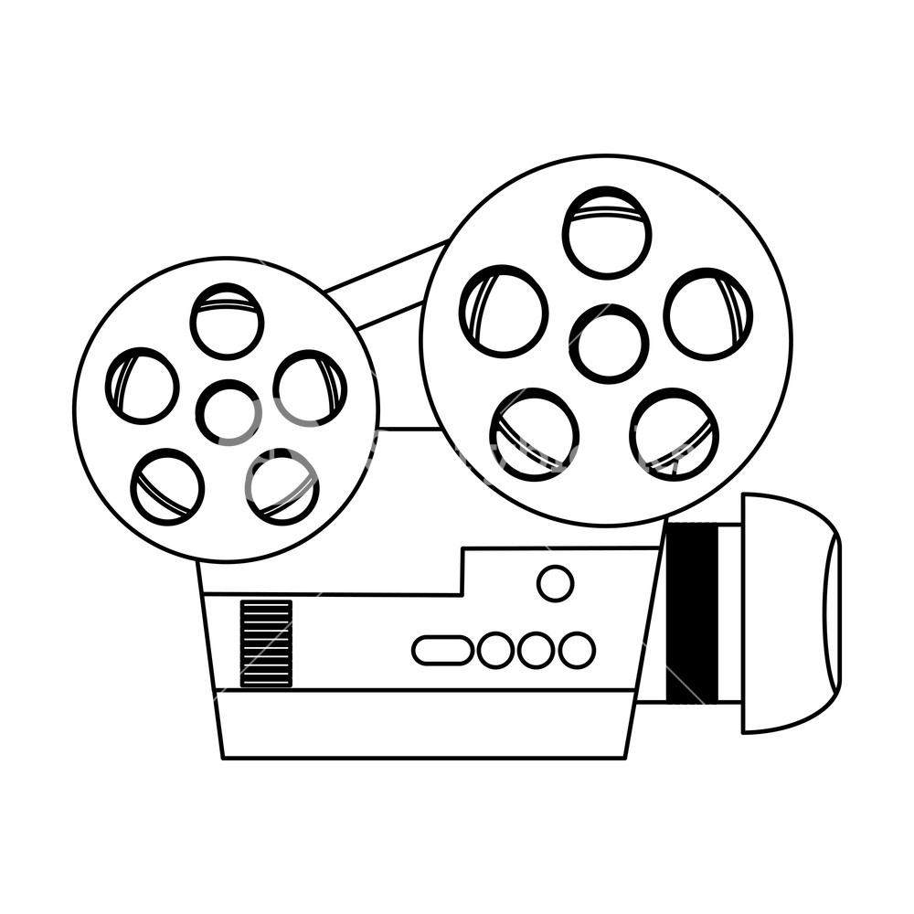 1000x1000 Movie Professional Video Camera Vector Illustration Graphic Design
