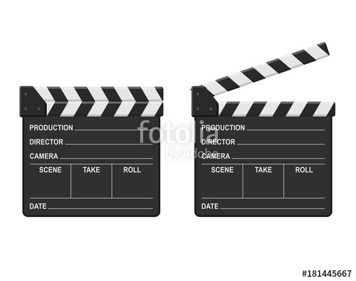 500x395 Film Clappers Boards Isolated On White Background Blank Movie