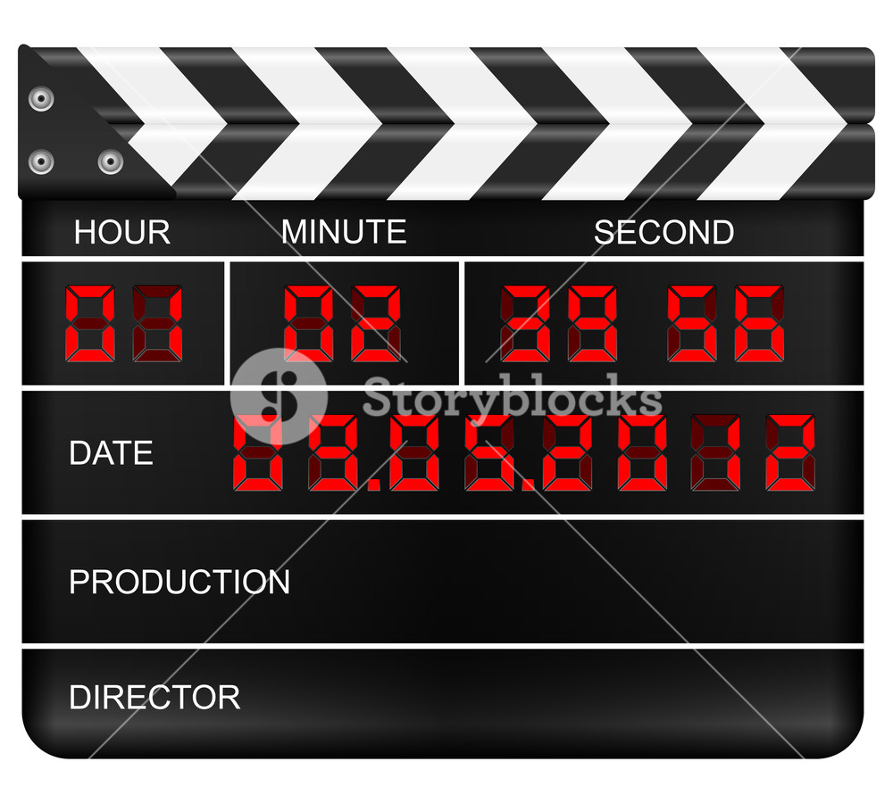 1000x900 Movie Clapper Board On A White Background Vector Illustration