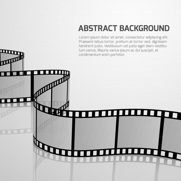 626x626 Vector Cinema Movie Background With Retro Film Strip Roll Vector