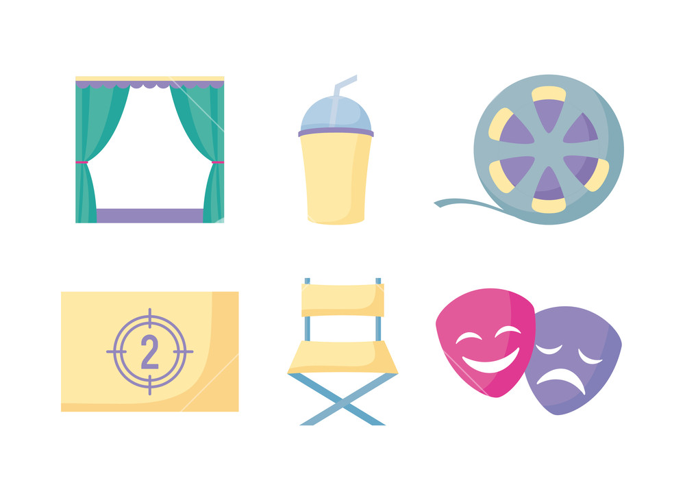 Set Icons Of Cinema Movie Film Vector Illustration Design Royalty 1000x730 Set Icons Of Cinema Movie Film Vector Illustration Design Royalty