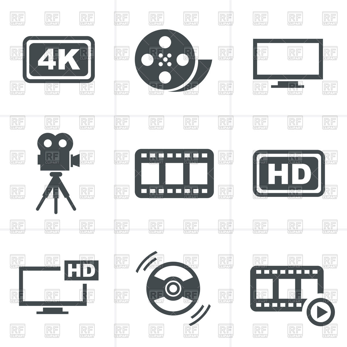 1200x1200 Set Of Movie Icons Vector Image Of Signs, Symbols, Maps Iconmama