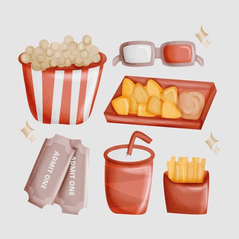 490x490 Vector Hand Drawn Movie Night Essentials