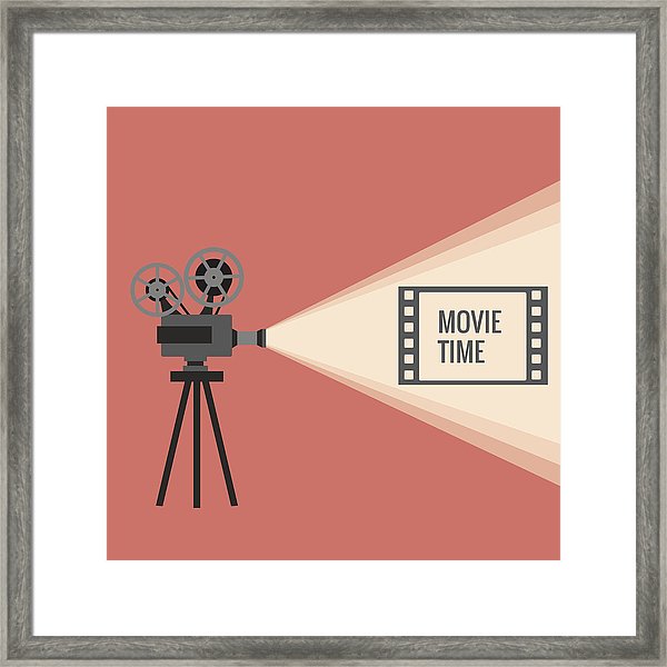 Movie Projector Vector Illustration Framed Print 600x600 Movie Projector Vector Illustration Framed Print