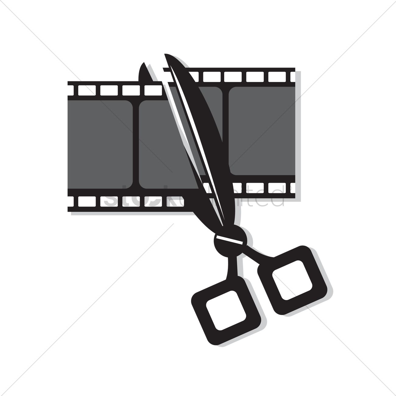 1300x1300 Free Scissors Cutting A Film Reel Vector Image