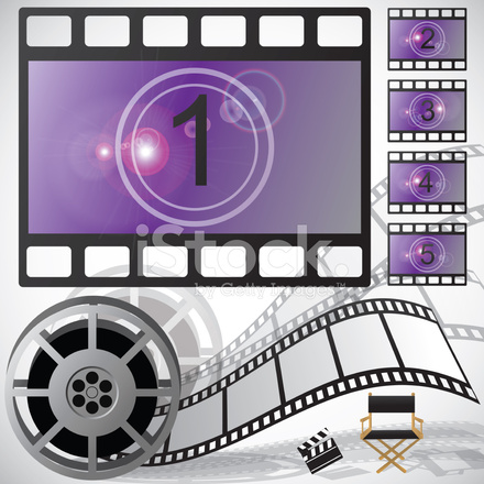 440x440 Movie Countdown And Reel, Vector Stock Vector