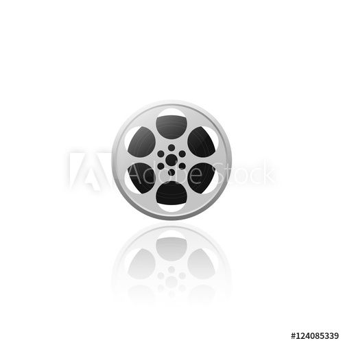 500x500 Realistic Movie Film Reel Vector Illustration