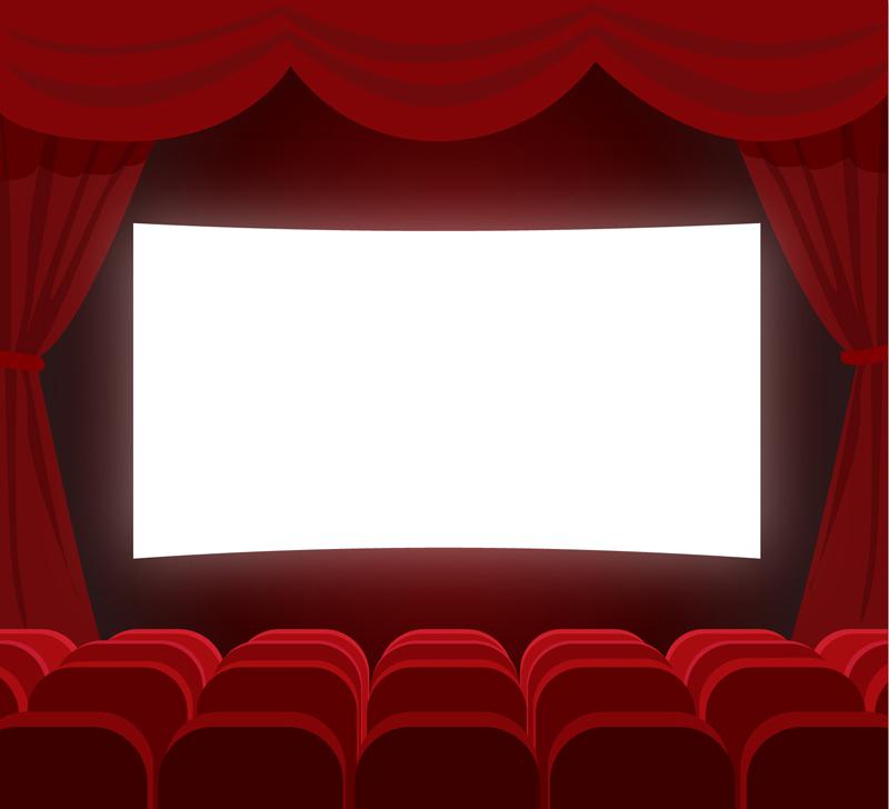 Red Cinema Hall Vector 800x728 Red Cinema Hall Vector
