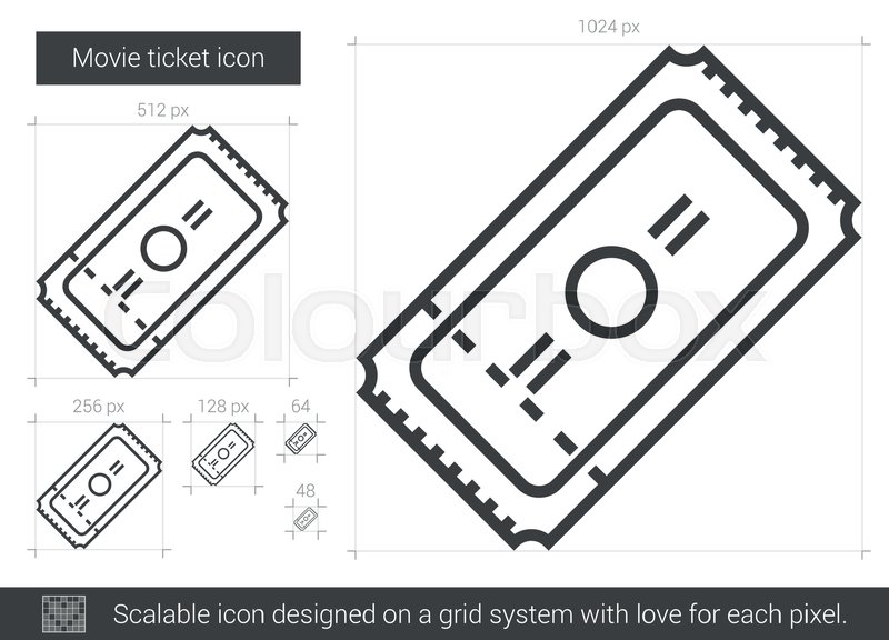 800x576 Movie Ticket Vector Line Icon Isolated Stock Vector Colourbox