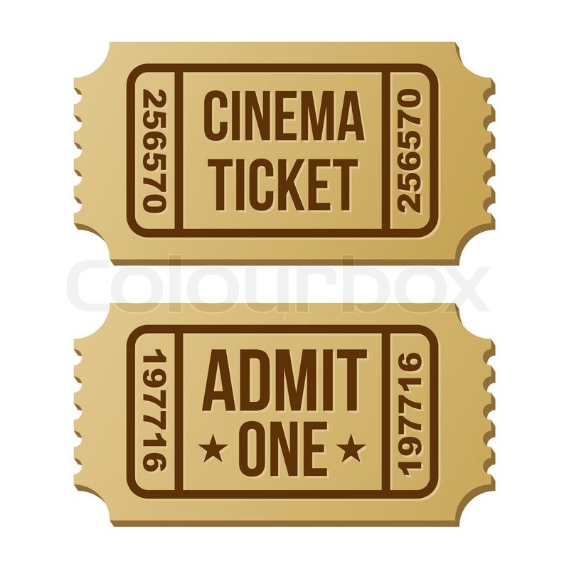 800x800 Retro Cinema Ticket Vector Stock Vector Colourbox