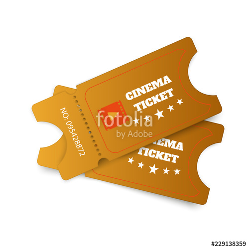 500x500 Tickets Isolated On White Background Realistic Front View Color
