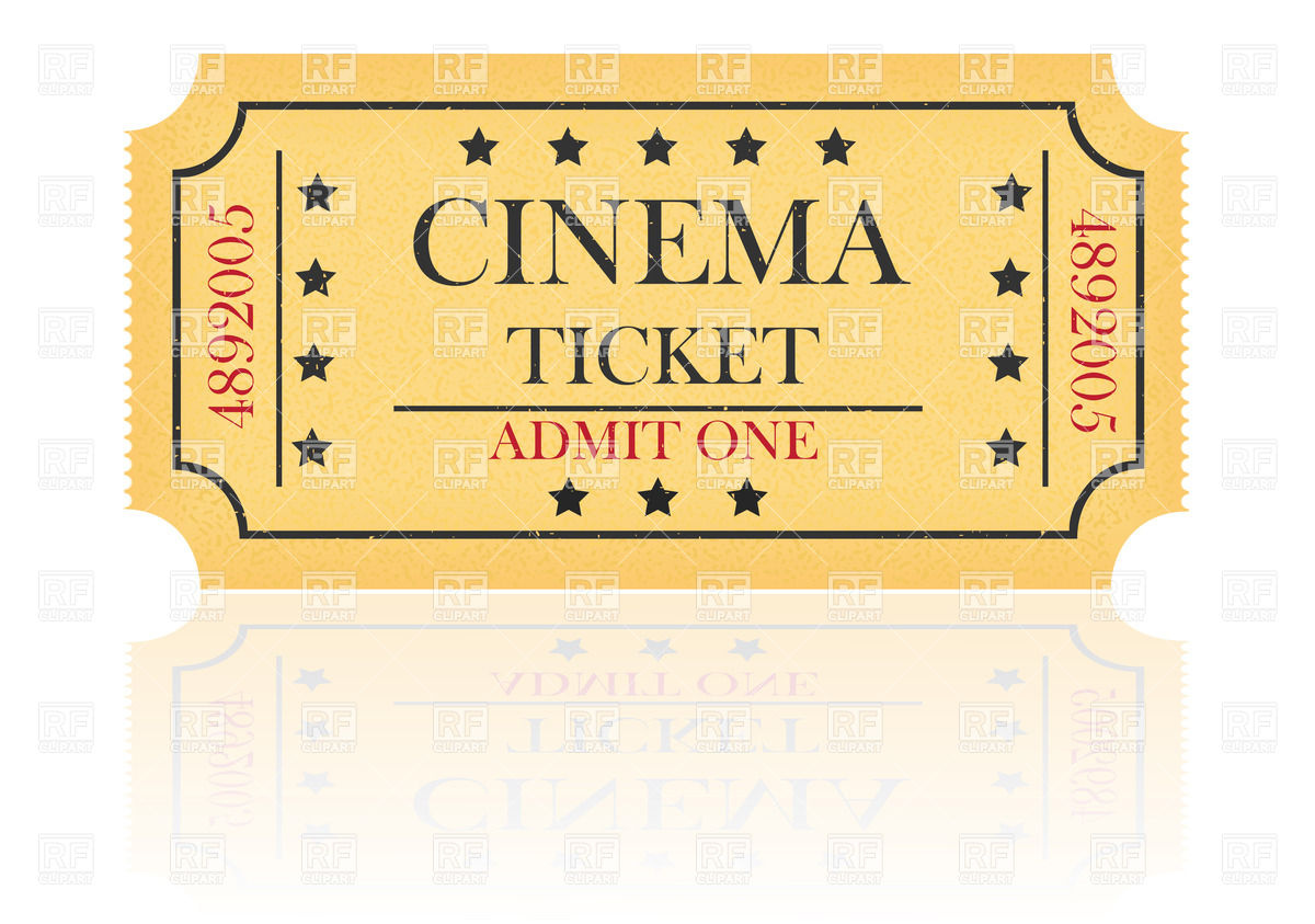 1200x843 Yellow Cinema Ticket Vector Image Of Objects Konturvid