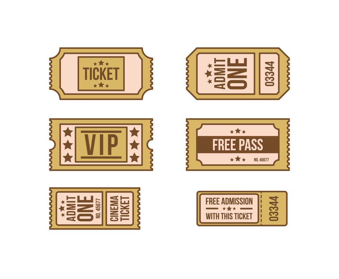 1136x936 Editable Ticket Vector Vector Art Graphics