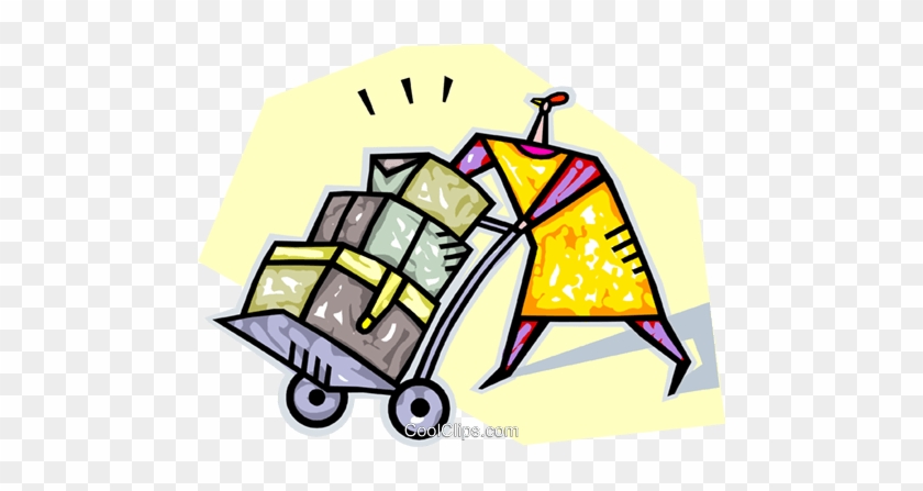 840x447 Person Moving Boxes Using A Dolly Royalty Free Vector
