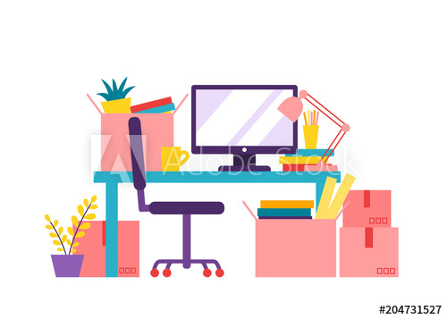 500x357 Vector Flat Illustration About House Moving Packing Boxes