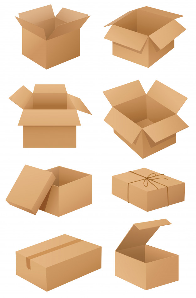 626x951 Cardboard Boxes Vector Free Download