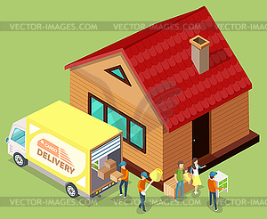 300x246 Moving House Cargo Delivery Truck Image