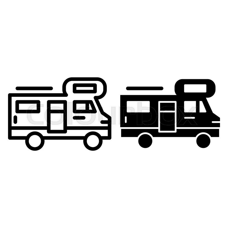 800x800 Car House On Wheels Line And Glyph Stock Vector Colourbox