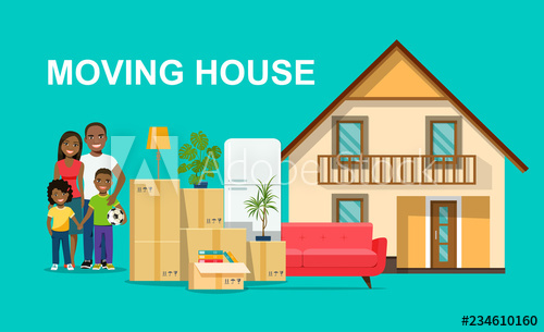 500x305 New House For Family Happy Afro American Family Isolated Things