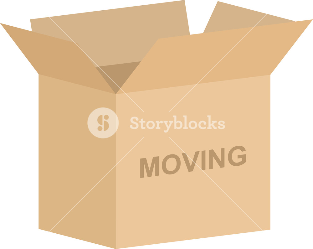 1000x795 Open Cardboard Box Vector For Moving House Concept Royalty Free