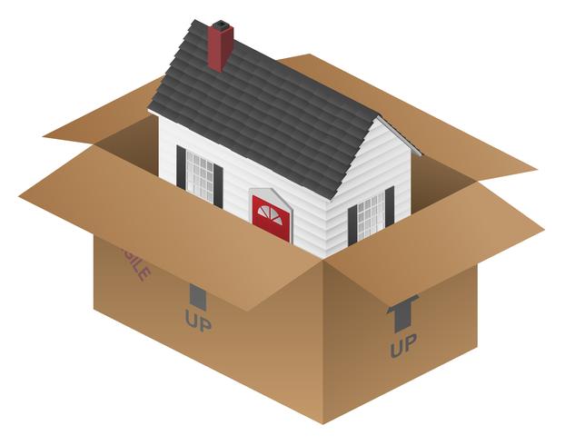622x490 Real Estate Moving House Packing Box Vector Illustration
