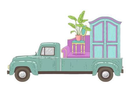 450x318 Stock Vector Trucks Moving House, House Relocation, Trucks