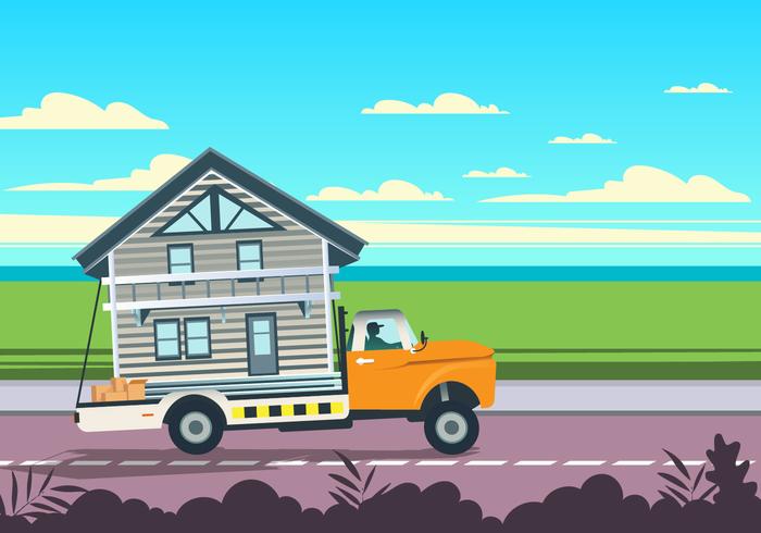 700x490 Home On Moving Truck Vector