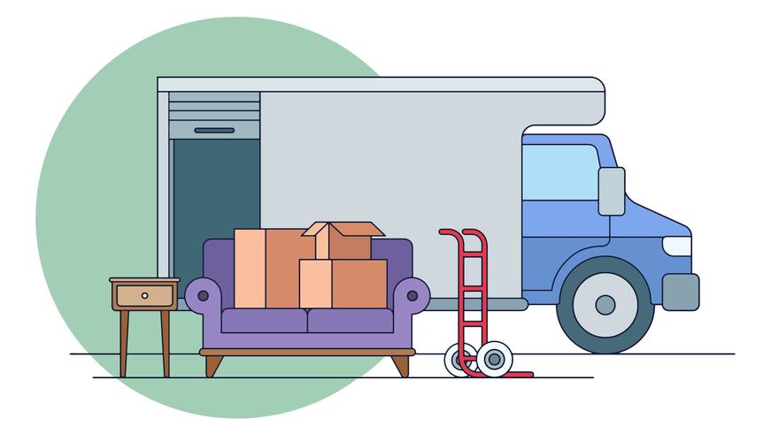 871x490 Moving Truck Vector