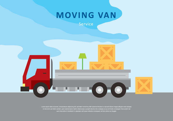 700x490 Moving Van Or Truck Service Vector Illustration