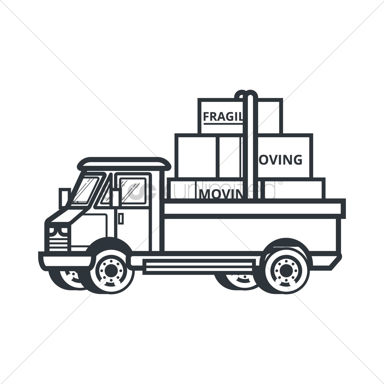 1300x1300 Moving Truck Vector Image