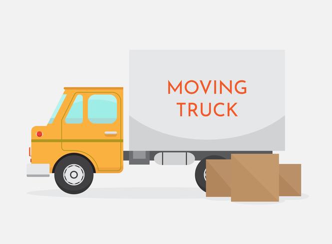 665x490 Isolated Moving Truck Vector