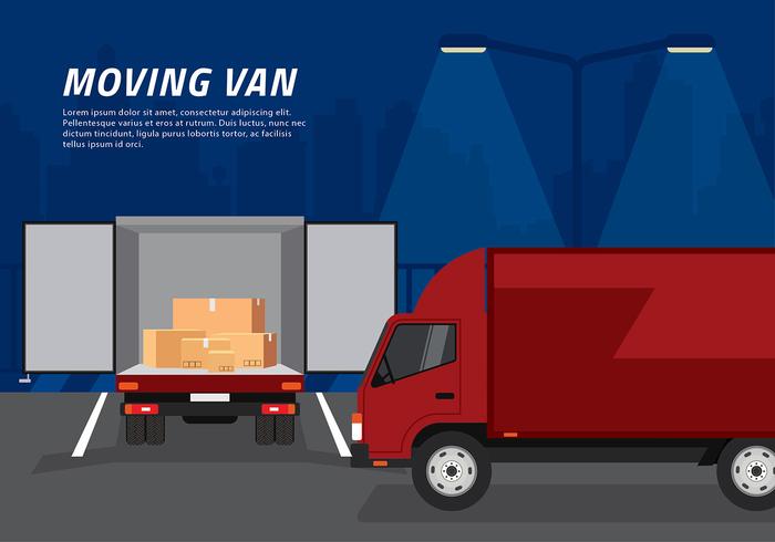 Moving Van Loading Free Vector 700x490 Moving Van Loading Free Vector