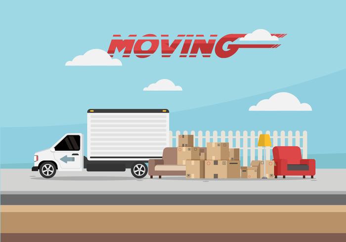 Moving Van Vector Illustration 700x490 Moving Van Vector Illustration