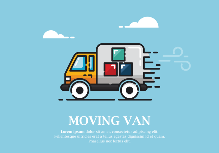 Moving Van Vector Illustration 700x490 Moving Van Vector Illustration