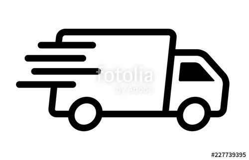 Fast Moving Shipping Delivery Truck Line Art Vector Icon 500x322 Fast Moving Shipping Delivery Truck Line Art Vector Icon