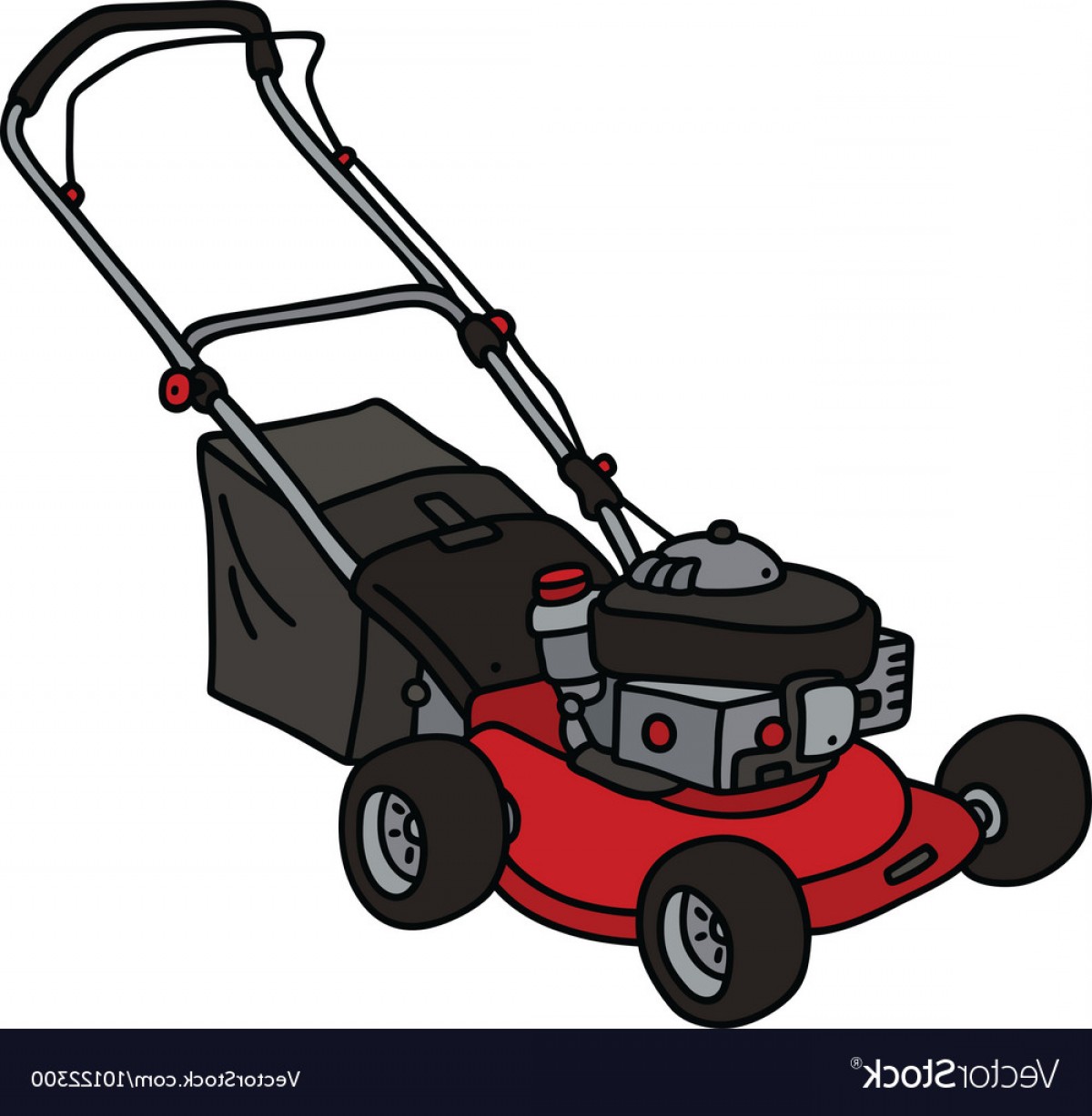 1200x1227 Red Garden Lawn Mower Vector Soidergi