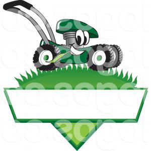 300x300 Royalty Free Cartoon Vector Logo Of A Green Lawn Mower Mascot