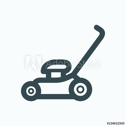 500x500 Grass Lawn Mower Vector Icon