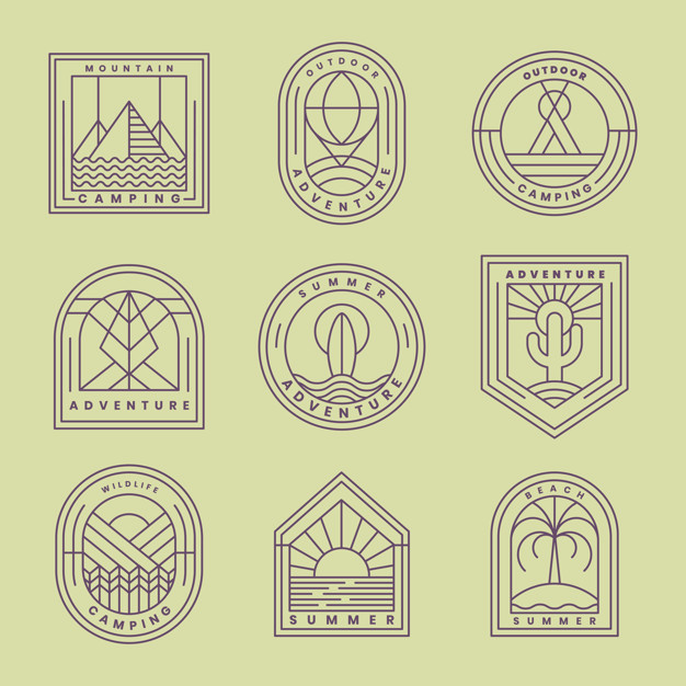 Set Of Adventure Logo Vector Vector Free Download 626x626 Set Of Adventure Logo Vector Vector Free Download