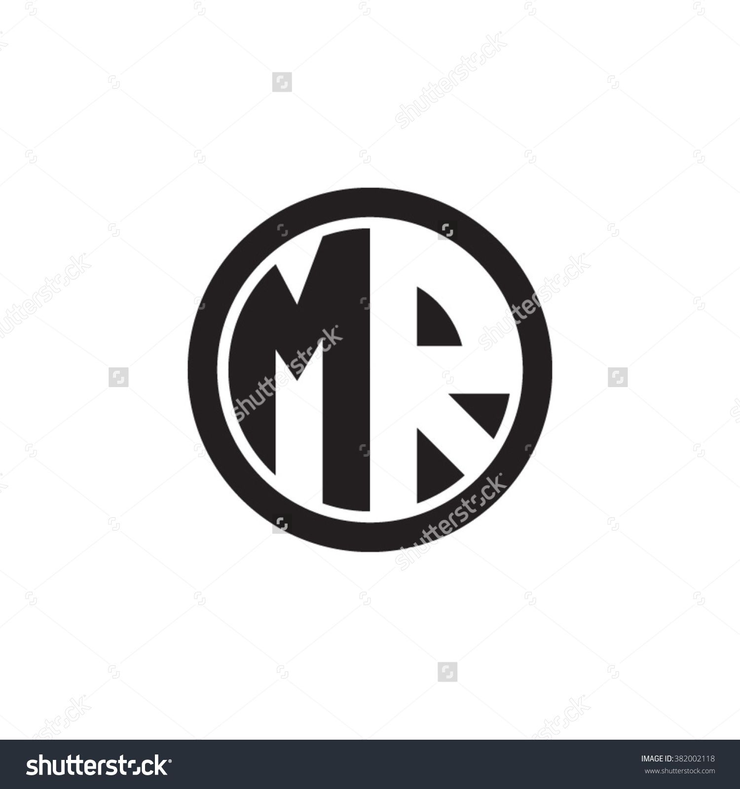 1500x1600 Mr Initial Letters Circle Monogram Logo Stock Vector