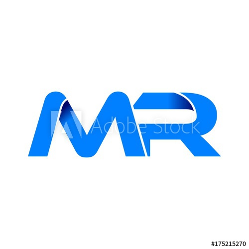 500x500 Mr Logo Initial Logo Vector Modern Blue Fold Style