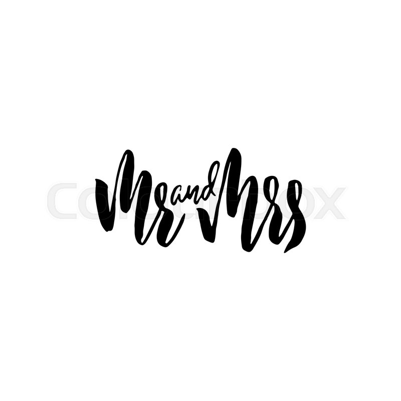 800x800 Mr And Mrs Modern Brush Pen Stock Vector Colourbox