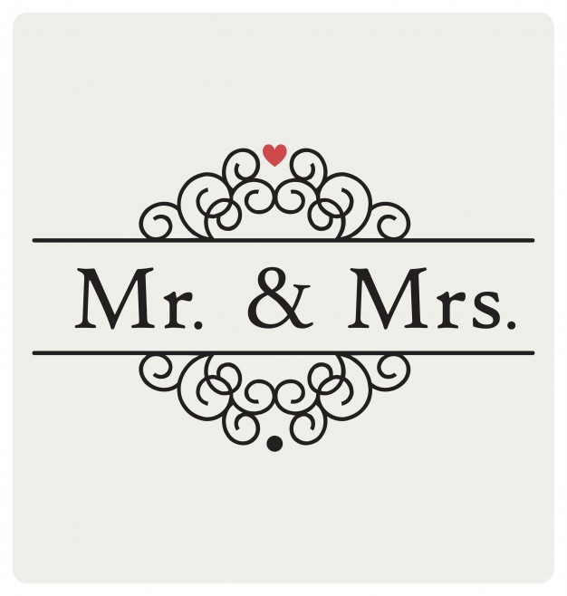 626x658 Mr And Mrs Wedding Sign Typographic Design Vector Free Download