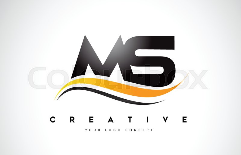 800x515 Ms M S Swoosh Letter Logo Design With Stock Vector Colourbox