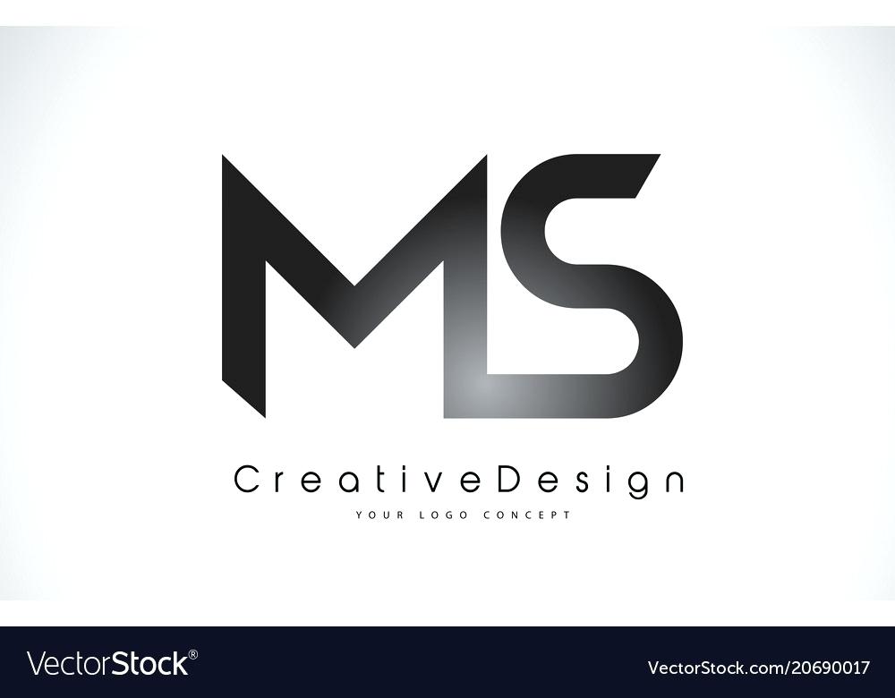 1000x780 Ms Logo Letter Design Template Vector Word