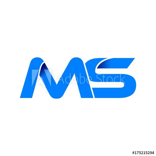 500x500 Ms Logo Initial Logo Vector Modern Blue Fold Style