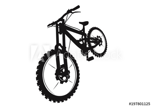 Mtb Downhill Bike Black Silhouette 500x354 Mtb Downhill Bike Black Silhouette