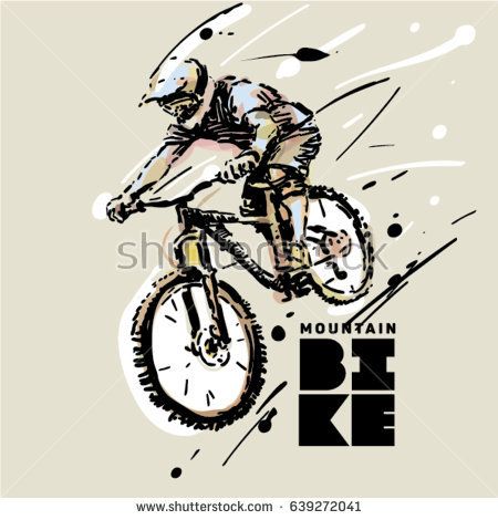 Downhill Mountain Bike Sketch Style Vector Illustration Bikes 450x470 Downhill Mountain Bike Sketch Style Vector Illustration Bikes
